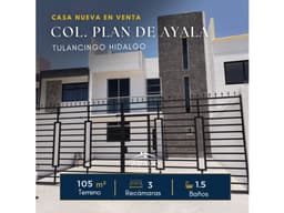 VENTA DE CASA DE 3 RECAMARAS EN PLAN DE AYALA, TULANCINGO