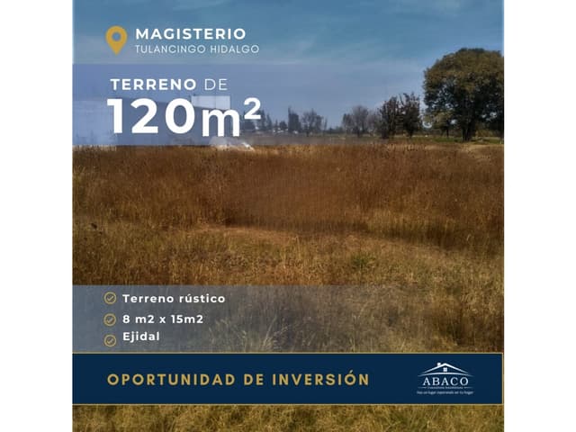 VENTA DE TERRENO RÚSTICO EN EL MAGISTERIO, TULANCINGO.