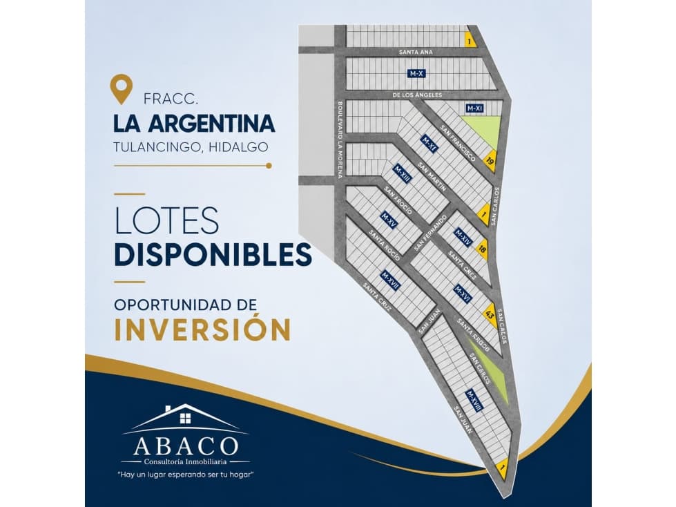 LOTES DISPONIBLES EN FRACC. LA ARGENTINA — foto 1