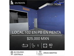 Se renta local 102 de 60 m2 en Centralia, Cancún