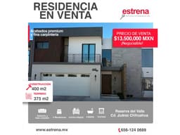 RESIDENCIA EN VENTA CON ACABADO PREMIUM EN RESERVA DEL VALLE