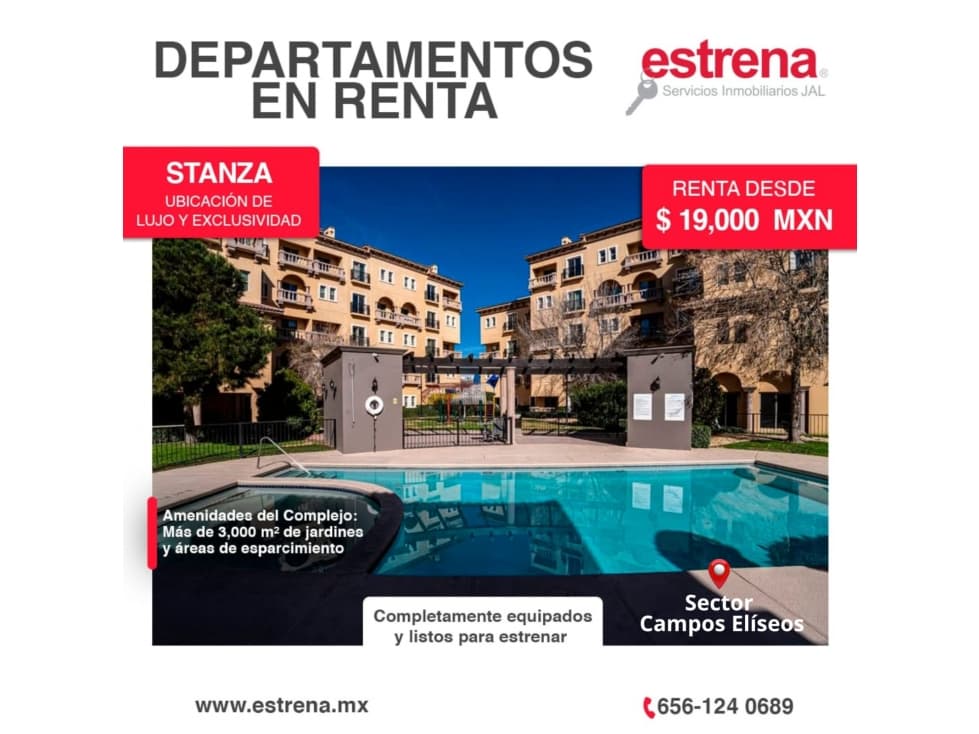 DEPARTAMENTOS EN RENTA SECTOR CAMPOS ELISEOS — foto 1