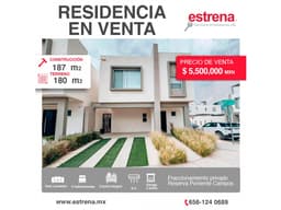 RESIDENCIA MODERNA EN VENTA EN FRACCIONAMIENTO PRIVADO