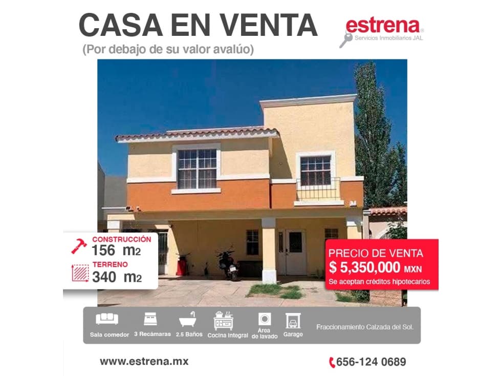 CASA EN VENTA EQUIPADA EN CALZADA DEL SOL — foto 1