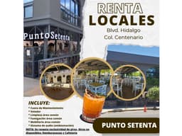 LOCALES EN RENTA, PLAZA PUNTO 70