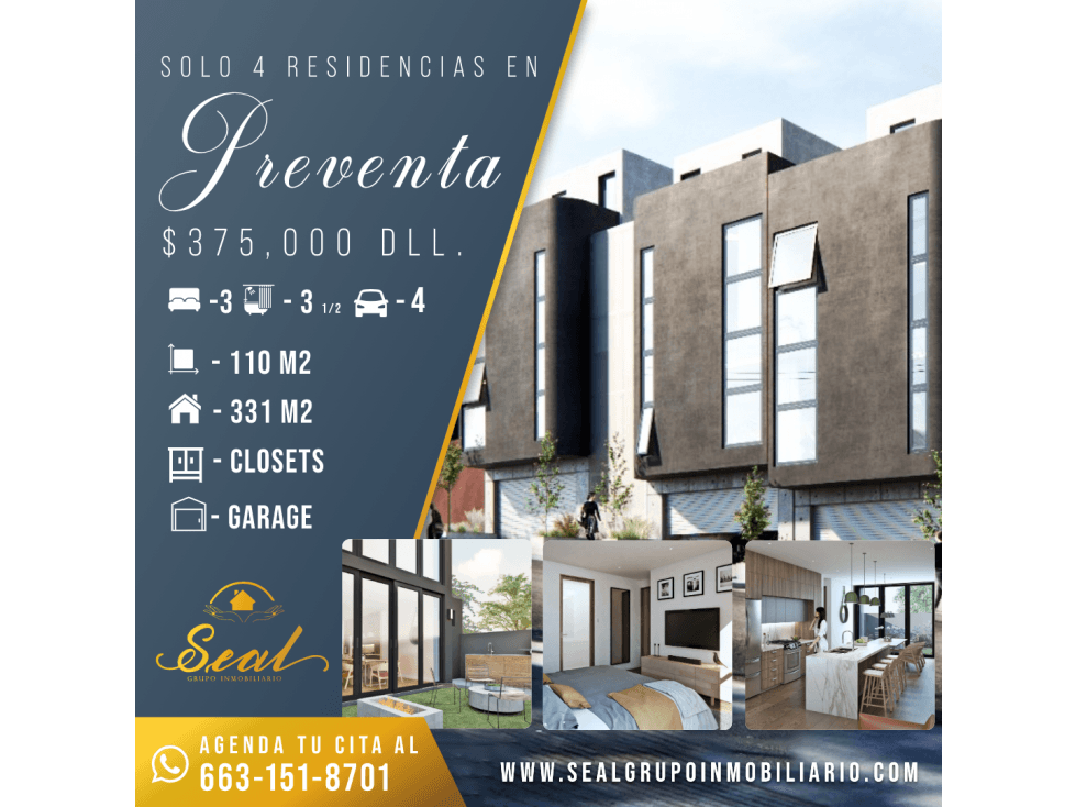 Preventa 4 casas 331 m2 const - Zona Dorada — foto 1
