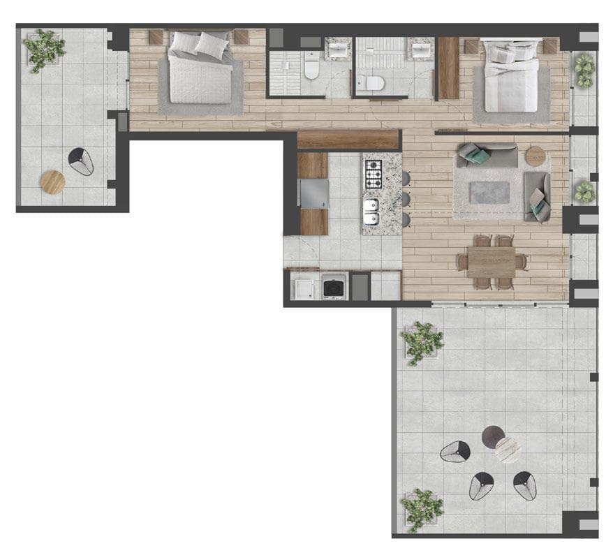 Departamento - Jardines de Guadalupe — foto 4
