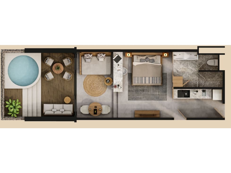Departamento Tipo Estudio con alberca — foto 1