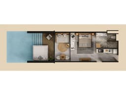 Departamento Tipo estudio con terraza con alberca