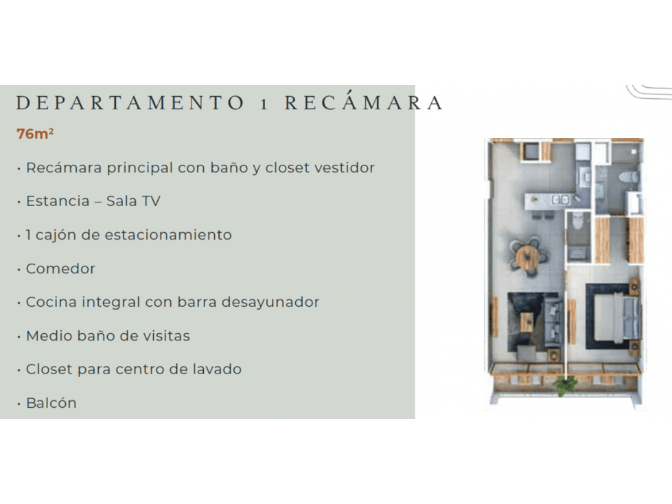DEPARTAMENTO PUNTA BRISA DE 1 RECÁMARA EN ALTABRISA — foto 2