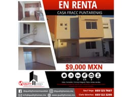 *CASA S/MUEBLES 3 REC. FRACC PUNTARENAS ID CS-124*