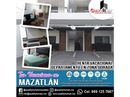 RENTA VACACIONAL, DEPTO LOMAS DE MAZATLAN ID RV-33