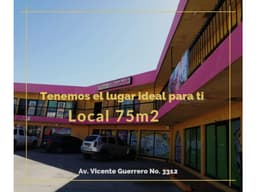 Local planta baja 75 m2 en renta Av. Vicente Guerrero