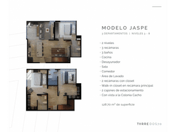 PREVENTA DEPARTAMENTOS MODELO JASPE (128.70 M2) TORRE DOS 70 TIJUANA