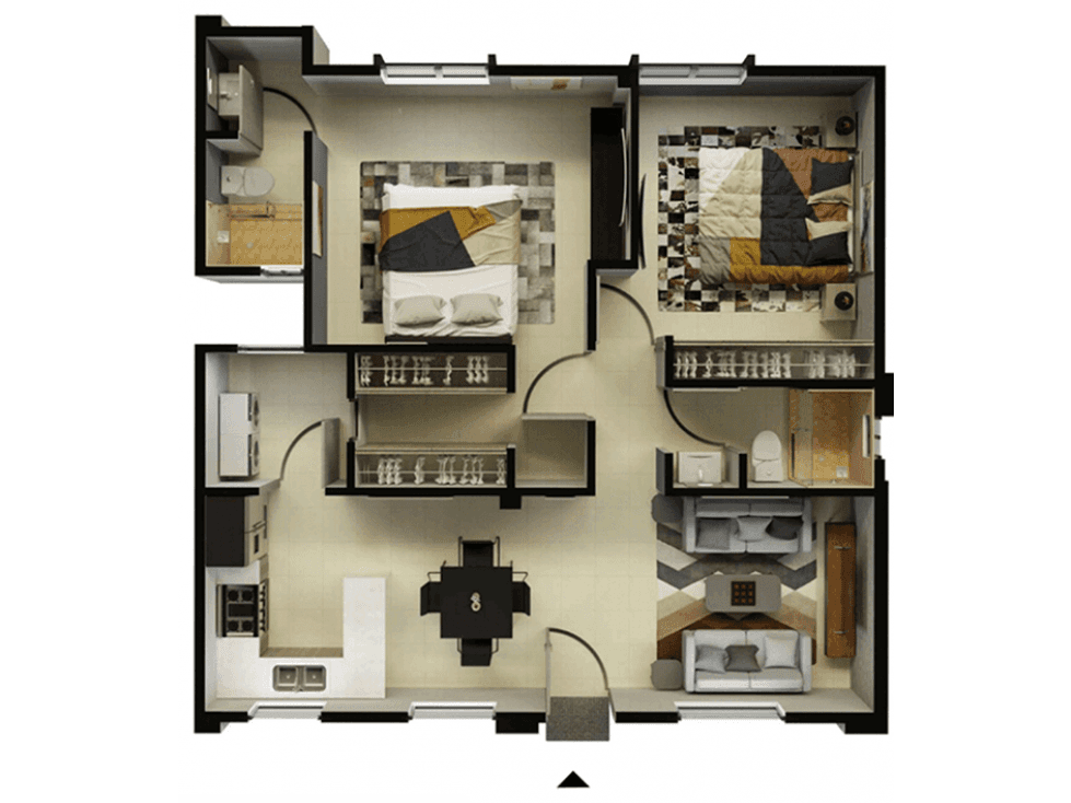 DEPARTAMENTOS EN VENTA DE 2 RECAMARAS MODELO SIRUS — foto 1