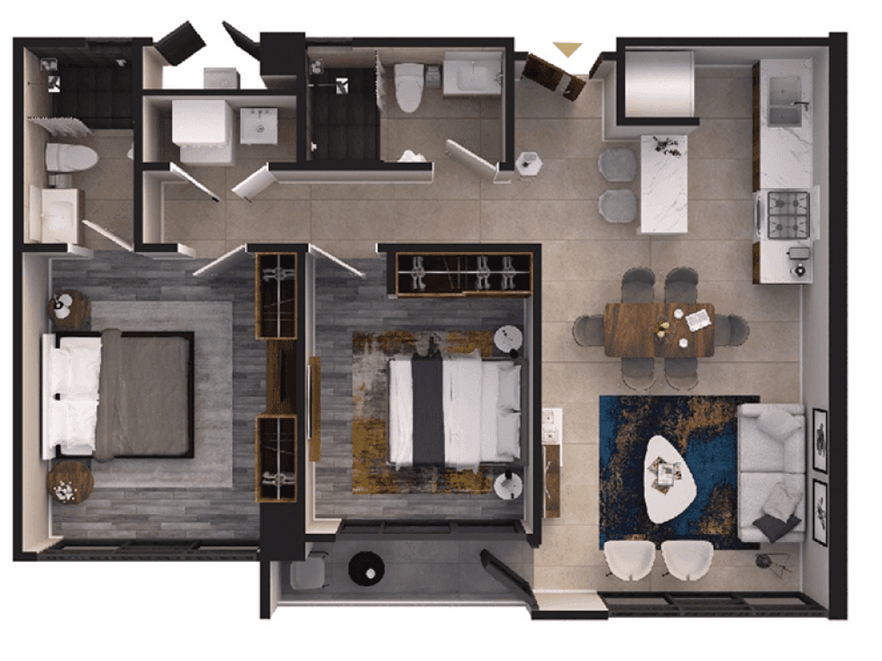 DEPARTAMENTOS EN VENTA DE 2 RECAMARAS MODELO VENTO A — foto 1