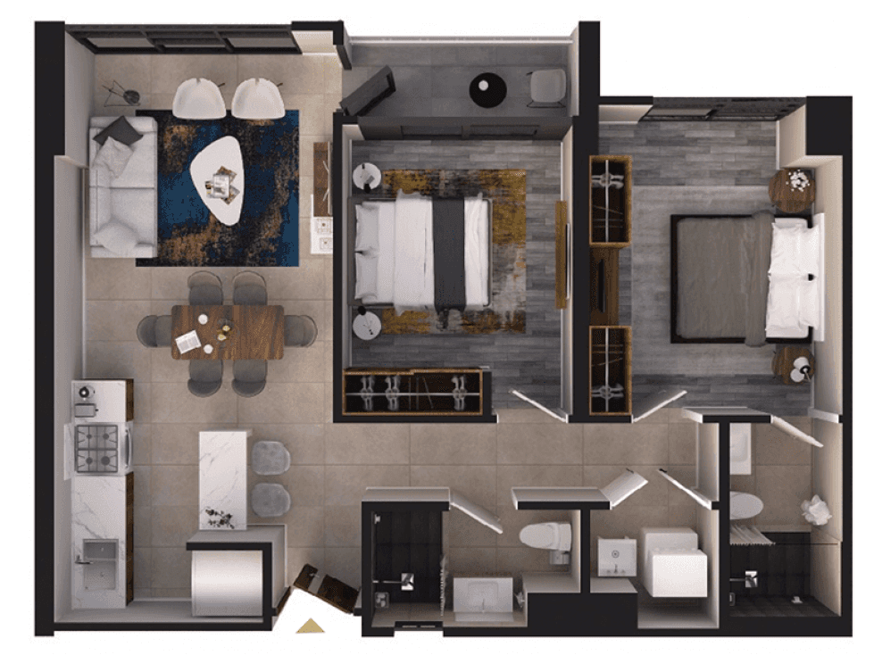 DEPARTAMENTOS EN VENTA DE 2 RECAMARAS MODELO VENTO B — foto 1