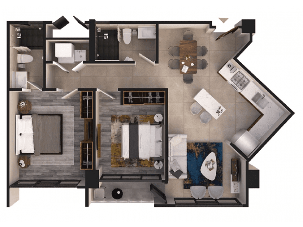 DEPARTAMENTOS EN VENTA DE 2 RECAMARAS MODELO VENTO C — foto 1