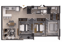 DEPARTAMENTOS EN VENTA DE 3 RECAMARAS MODELO ALBERO