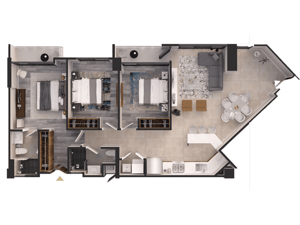 DEPARTAMENTOS EN VENTA DE 3 RECAMARAS MODELO SENTIERI — foto 1