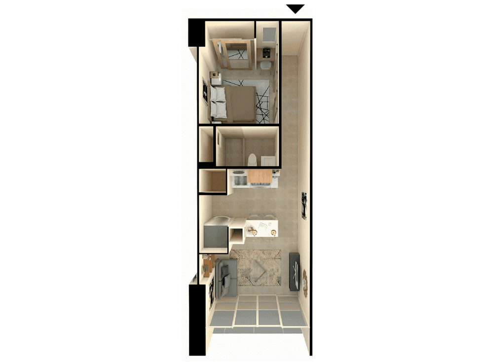 DEPARTAMENTOS EN VENTA DE 1 RECAMARA MODELO  ARENA — foto 1