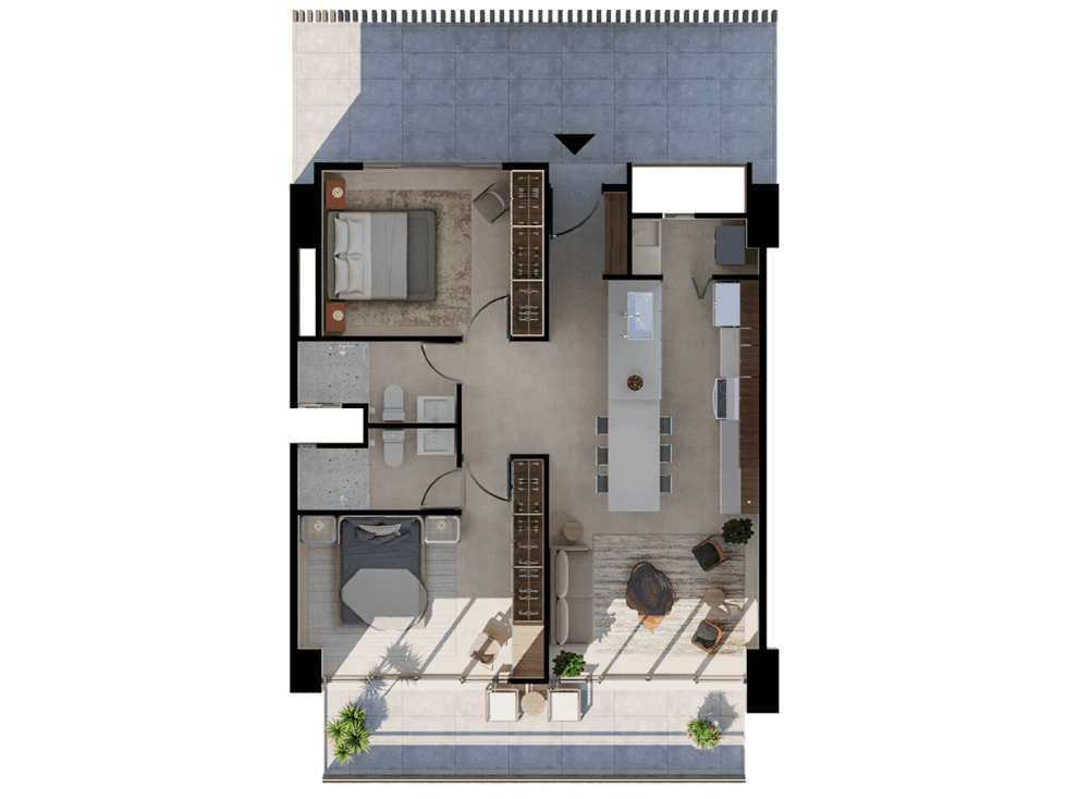 DEPARTAMENTOS EN VENTA DE 2 RECAMARAS MODELO VIENTO — foto 1