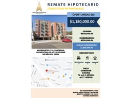 EXCELENTE DEPARTAMENTO YA ADJUDICADO EN COL. PASTEROS, CDMX