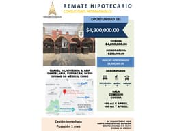 BONITA CASA DE RECUPERACION BANCARIA ADJUDICADA EN COYOACAN