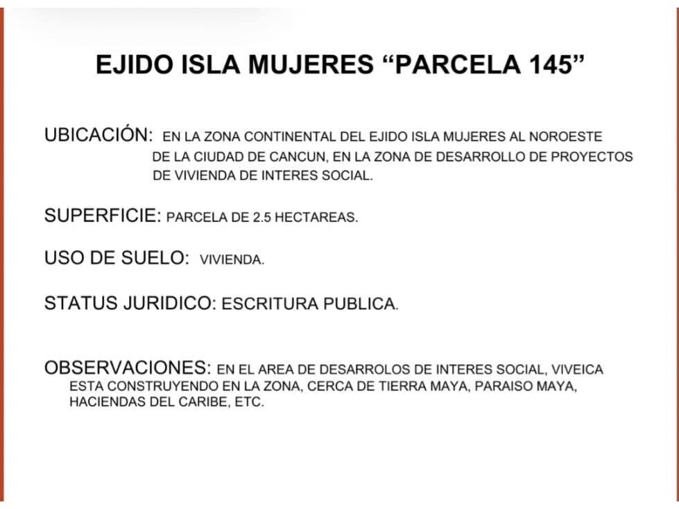 EJIDO ISLA MUJERES PARA DESARROLLADORES — foto 1