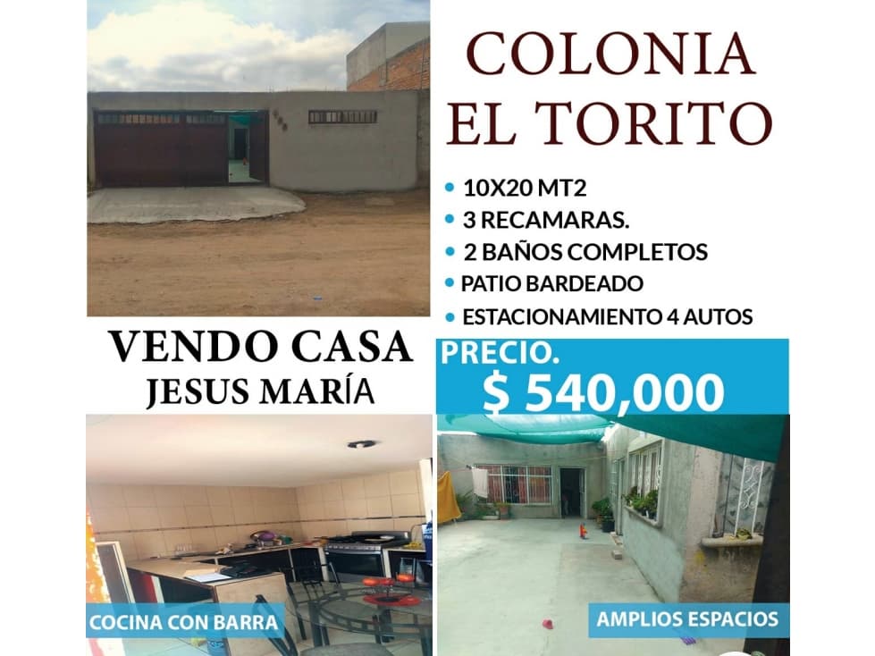 Casa en Venta Jesus Maria, Col el Torito, Aguascalientes — foto 1