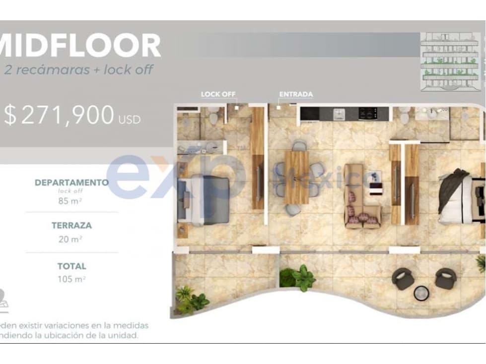 Departamento "Midfloor" en Hunab - Tulum — foto 4