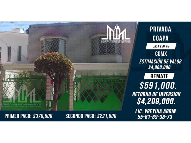 REMATO AMPLIA CASA EN HERMOSA PRIVADA DE COAPA $591,000 ULTIMO PRECIO