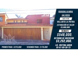 REMATO CASA EN GUADALAJARA $548,000 QUE NO TE LA GANEN! ULTIMO $$$