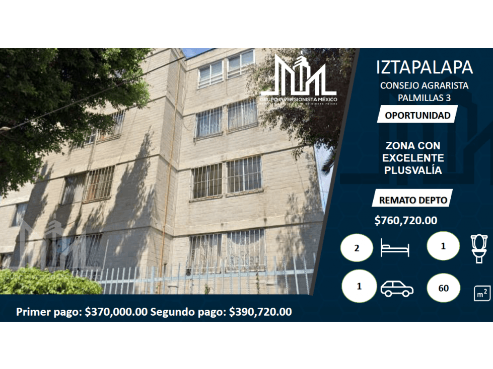 EXCELENTE INVERSIÓN, REMATO DEPTO EN IZTAPALAPA — foto 1