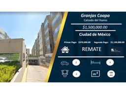 EXCELENTE OPORUNIDAD DE REMATE! HERMOSO DEPARTAMENTO EN CDMX