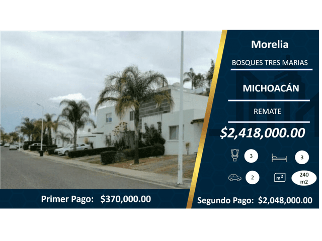 Hermosa Casa en Bosques Tres Marías Morelia $2,418,000.00