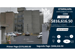 REMATE!! $857,218 OPORTUNIDAD DE DEPA EN LOMAS ESTRELLA