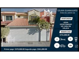EXCELENTE OPORTUNIDAD DE CASA EN CELAYA GUANAJUATO