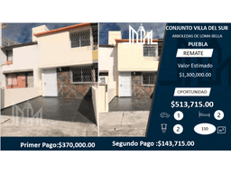 REMATE!! $542,458 OPORTUNIDAD CASA EN CONJUNTO VILLAS DEL SUR PUEBLA