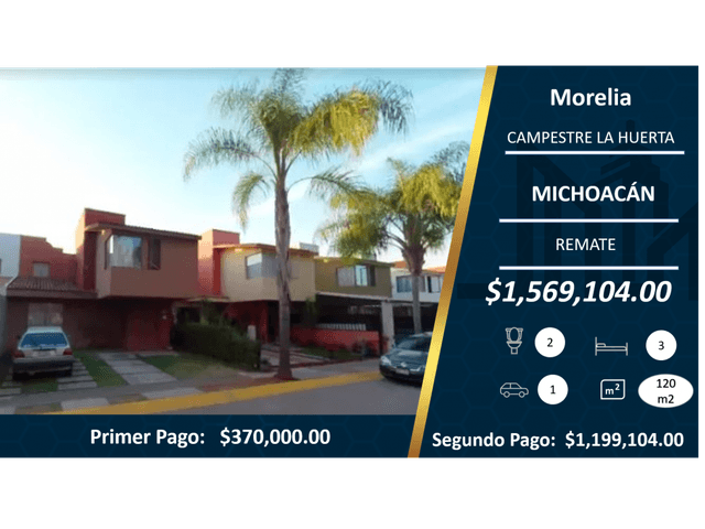Remato Casa en CAMPESTRE LA HUERTA $1,569,104.00