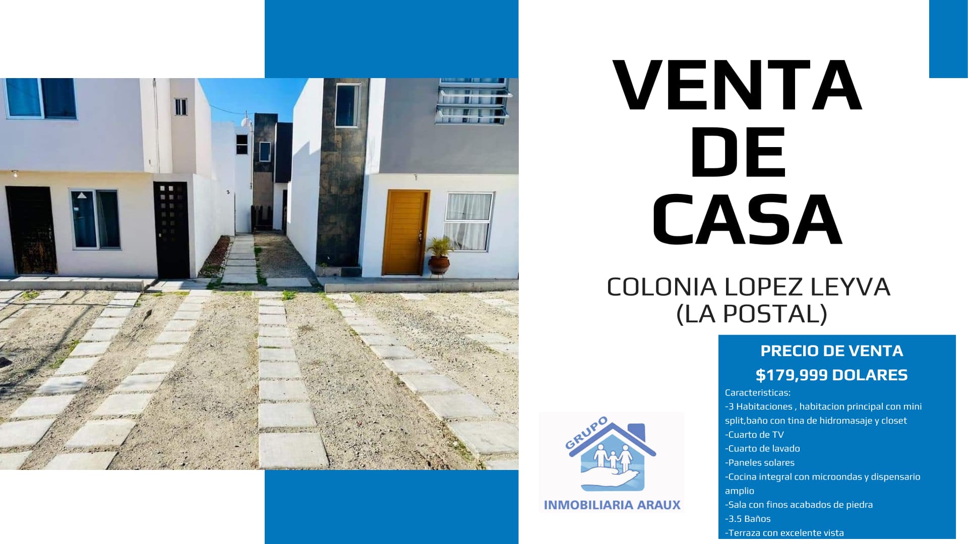 VENTA DE CASA EN LA COLONIA LOPEZ LEYVA (LA POSTAL) — foto 1