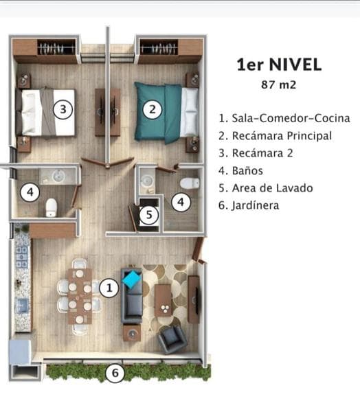 DEPARTAMENTO EN PRIVADA DE MONTEBELLO (2°nivel) — foto 6