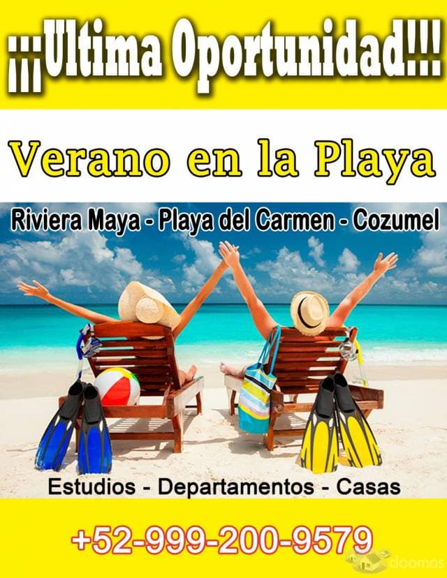 RENTO DEPARTAMENTO FRENTE AL HERMOSO MAR DE LA RIVIERA MAYA