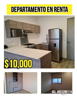 Departamento amueblado en renta. 2 recámaras