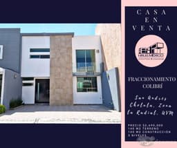 CASA A INCREÍBLE PRECIO Y CALIDAD EN FRACCIONAMIENTO EN ZONA RADIAL ZAPATA UVM CHOLULA