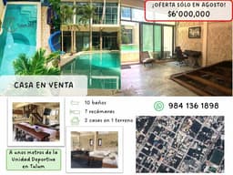 ¡Precio especial en venta de casa  en TULUM sólo durante el mes de agosto!