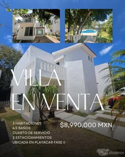 Casa en Venta de 3 recámaras en Playa del carmen, en Playacar fase 2