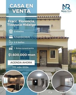 Casa en venta en Fraccionamiento Florencia, Tizayuca, Hidalgo