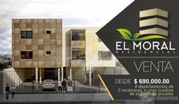 * Residencial " E l + M o r a l"*. Preventa de departamentos desde $690,000. 2 recámaras, 2 baños.MORALES