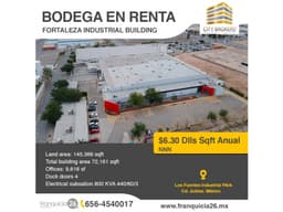 BODEGA EN RENTAPARQUE INDUSTRIAL LOS FUENTES